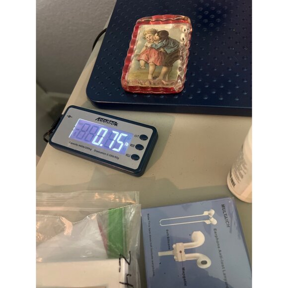 Antique Victorian James Pearsall Advertising Paperweight Clear Glass Red Felt - Picture 5 of 5